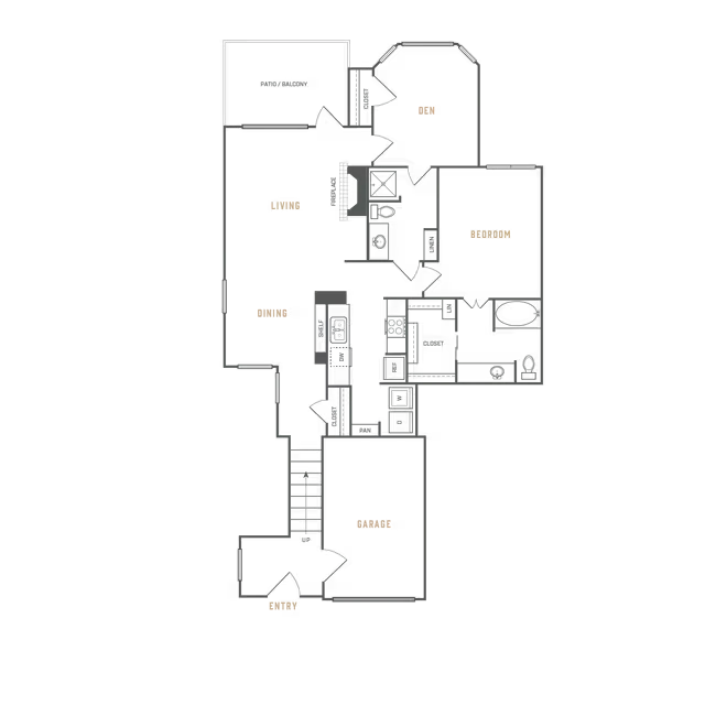 B2 Townhome Classic 1024 floor plan